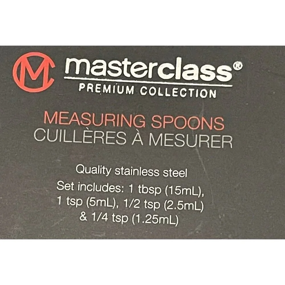 Measuring Spoon Set Black with White Specs Master Class NEW WITH TAGS!‎